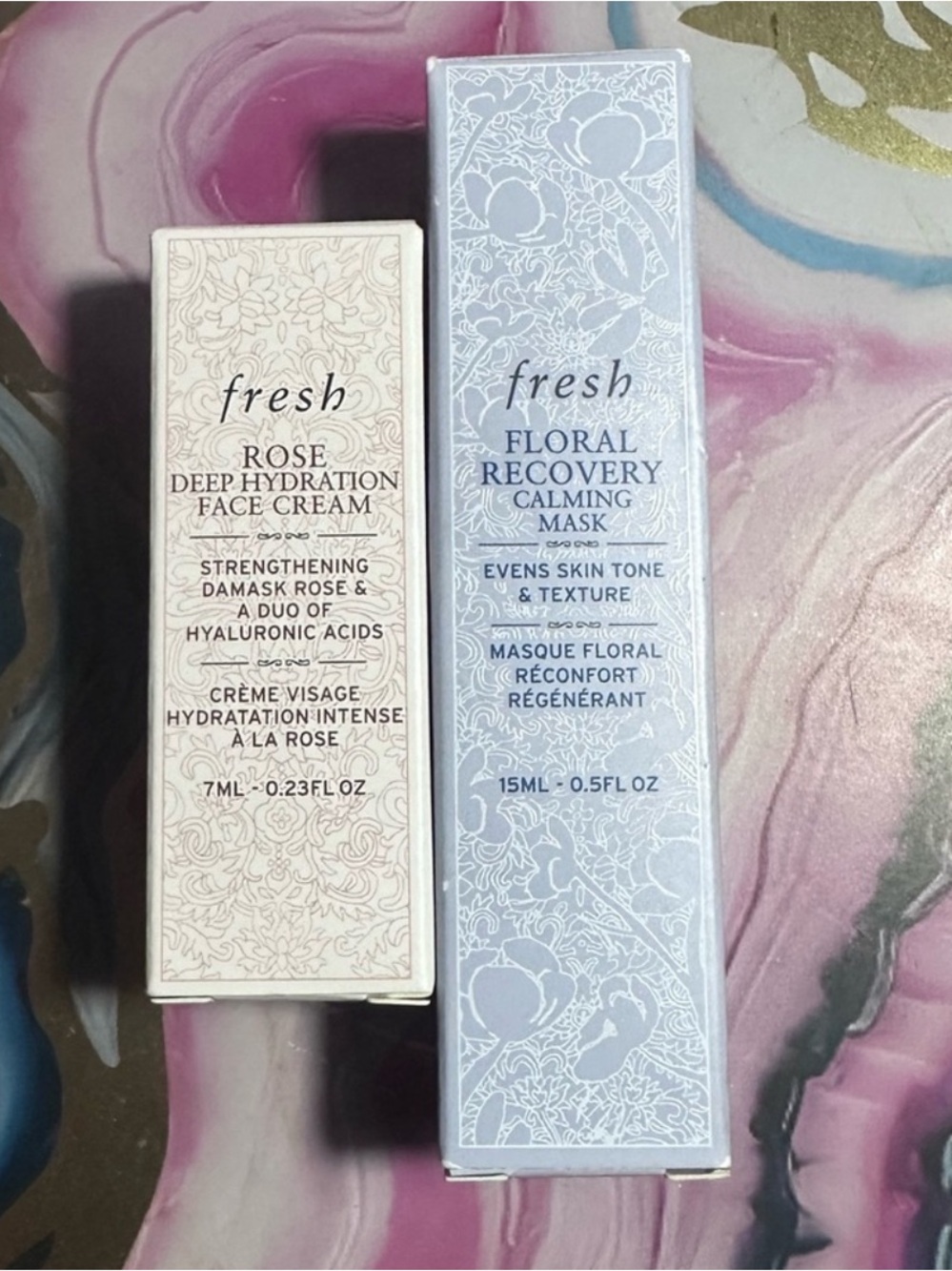 Fresh Rose Face Cream & Floral Recovery Mask Travel Size